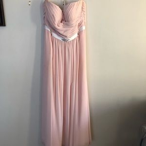 Light Pink Strapless Full Length Dress